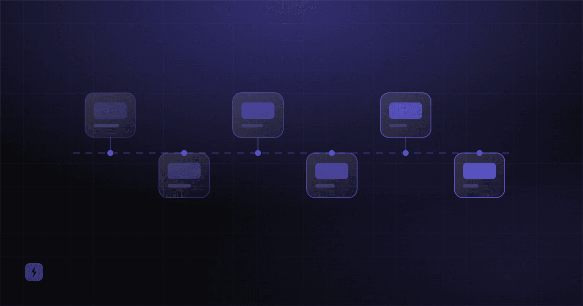 Abstract flow of product tiles moving through an automated pipeline.