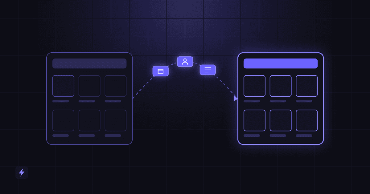 WooCommerce to Shopify migration guide: abstract product, customer and order records moving from one storefront panel to another, drawn in brand purple.